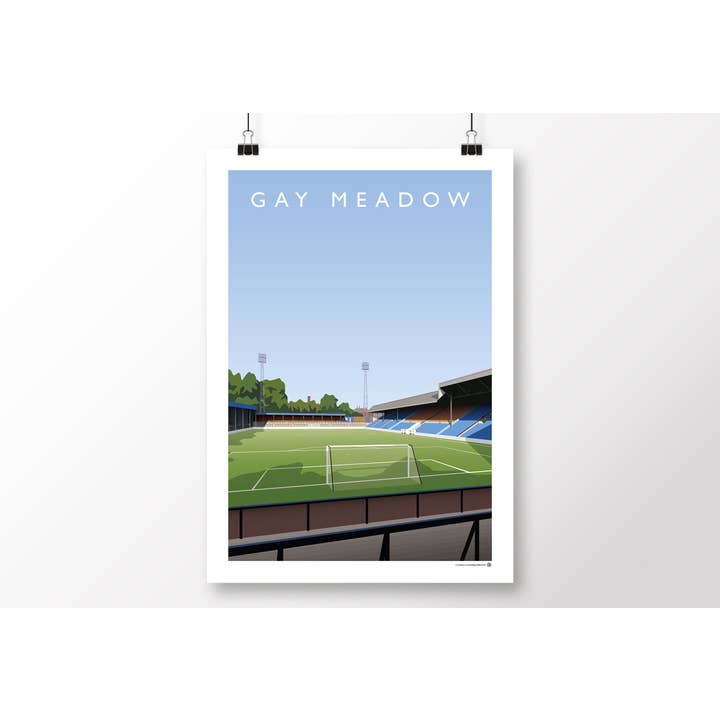 Shrewsbury Gay Meadow Poster for wholesale by Matthew J I Wood Design & Illustration