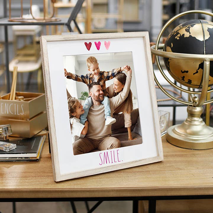 DesignStyles Home - Wholesale Picture Frame - Rae Dunn "Smile" 8x10 Wooden Picture Frame