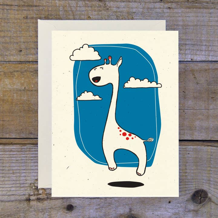 Carte Girafe de saut pour la vente par Troy Cloth & Paper