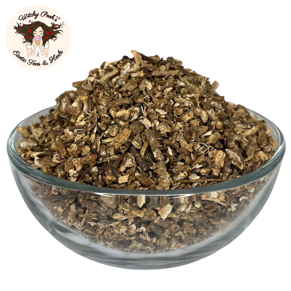 Witchy Pooh's Exotic Teas & Herbs – Chá solto por atacado – Chá de Angélica da Bruxa Pooh - Raiz Cortada e Peneirada, Espírito Santo4