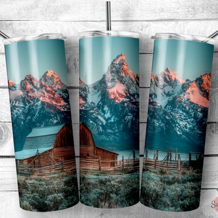Grand Tetons Tumbler, Jackson Hole Tumbler for wholesale by So Peachy Designs