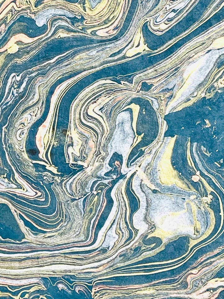 20x30 Marble paper, metallic on dark teal for wholesale by Giftsland