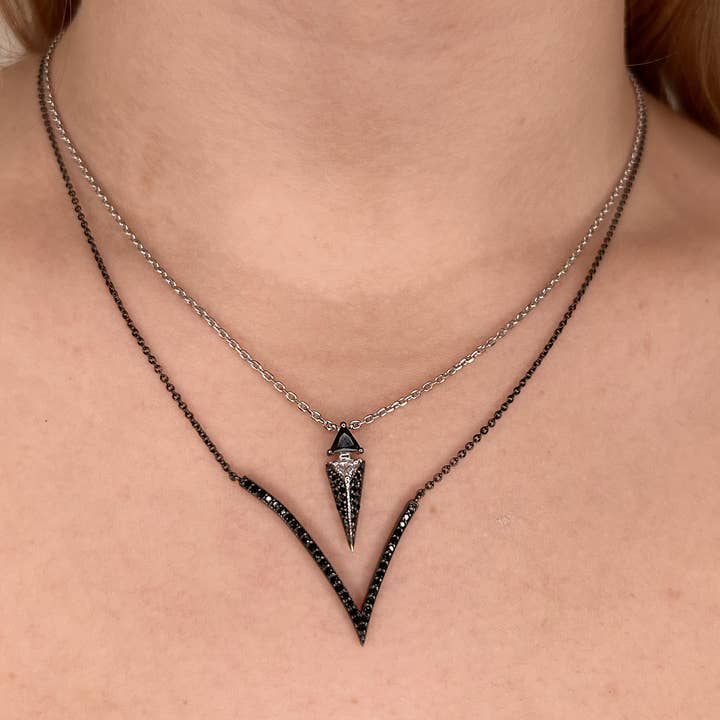 SALLY SKOUFIS™ - Wholesale Pendant/charm necklace - Urge Necklace with White Diamonds in 18K Gold 1