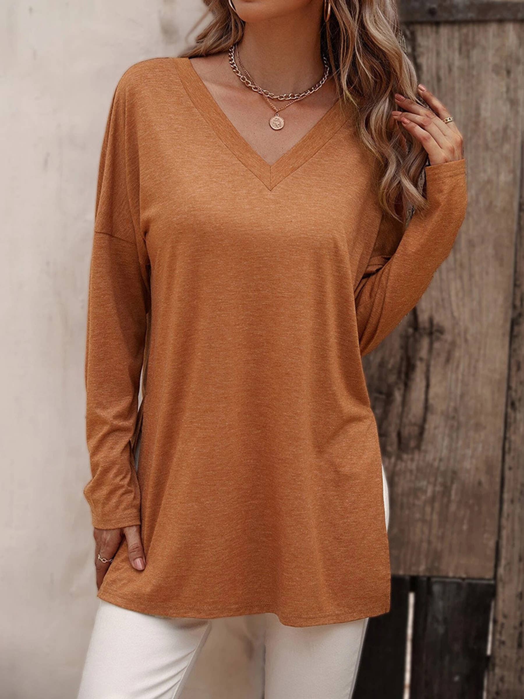Wholesalesir - Wholesale Tunic - Women's - Casual Knitted Long Sleeve Top1