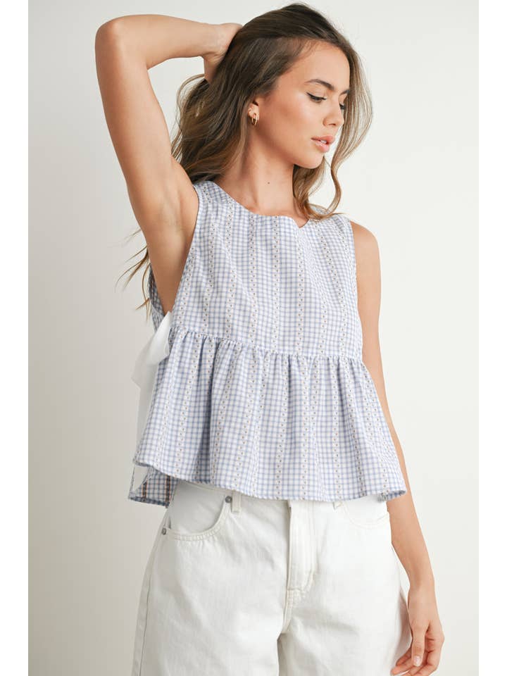 BUTTERMELON - Wholesale Blouse - Women's - Sky Meadow Peplum Top - BMT77505