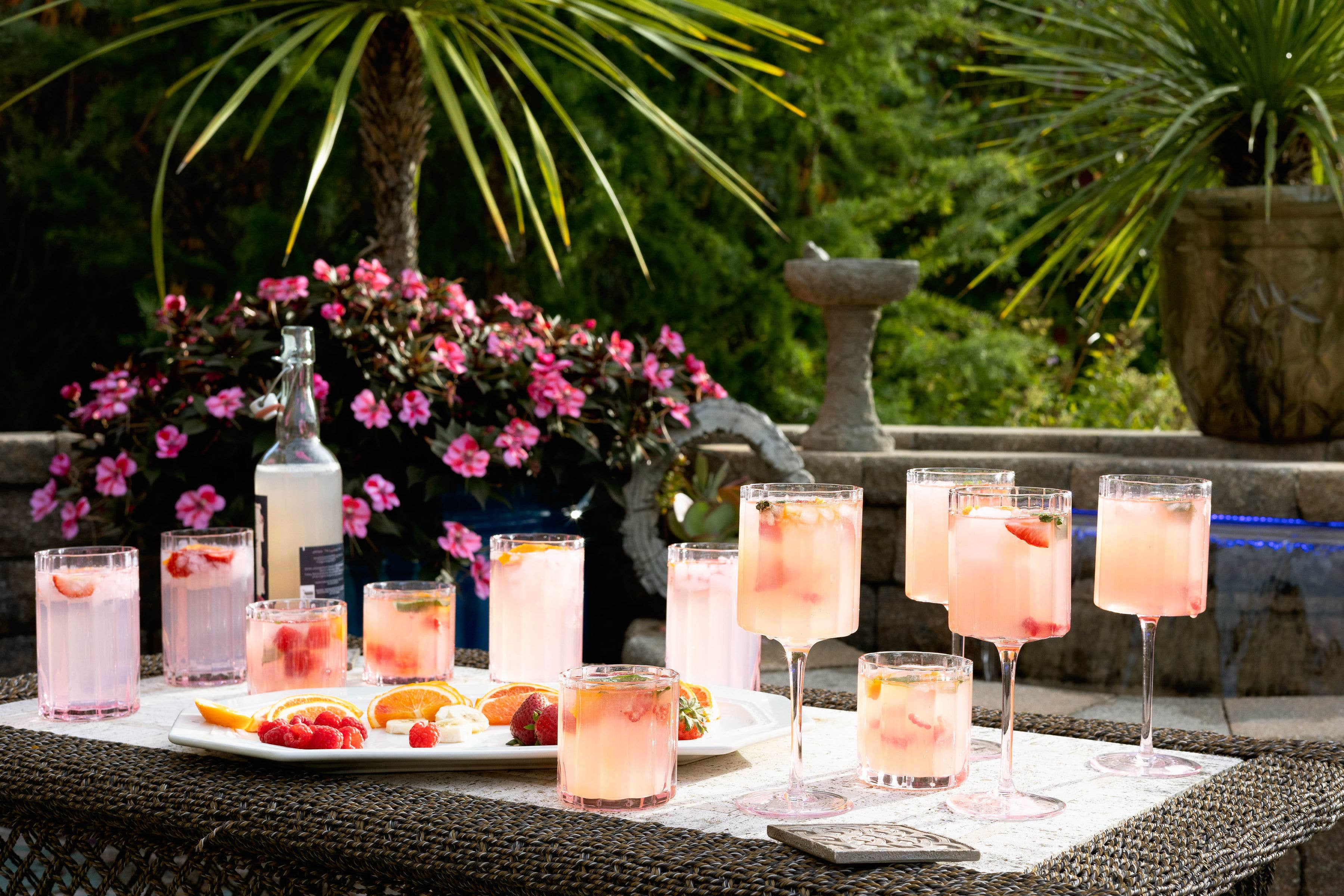 Jeanne Fitz - Wholesale Wine Glass - Scalloped Rim Fluted Wine Glass, Set of 4, Pink3