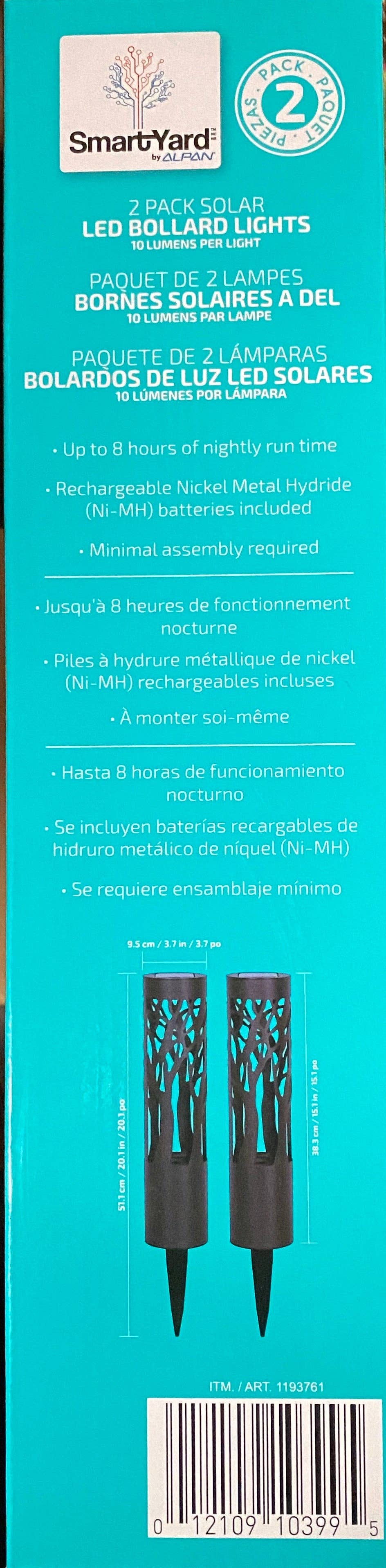 OutdoorSolarOutlet - Wholesale Outdoor/Lawn Light - SmartYard 10-Lumen Solar Bollard Light with Tree Design LED 2-Pack11