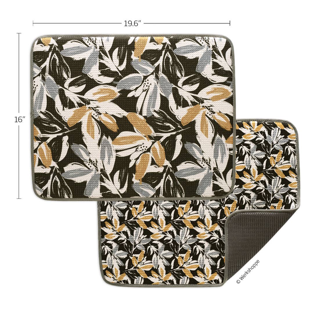 WerkShoppe - Wholesale Dish Drying Mat/Rack - Leaf Tiles Microfiber Dish Drying Mats, Quick Drying4