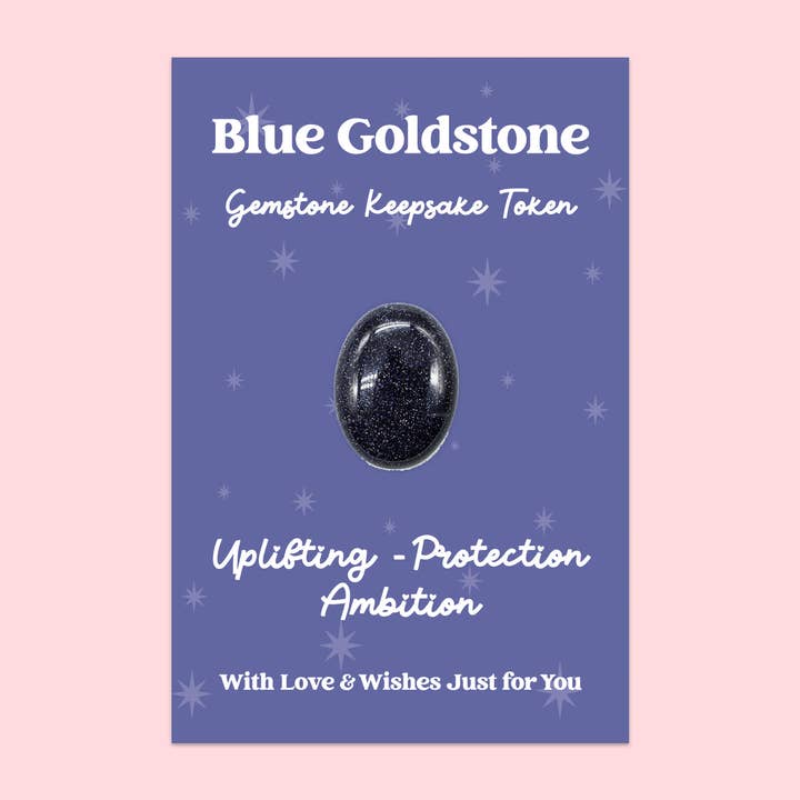 Blue Goldstone Gemstone Keepsake Token | GS022 for wholesale by WishStrings