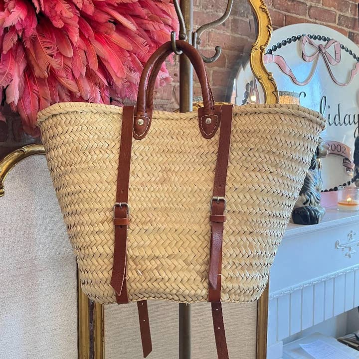 DarKech - Wholesale Beach Bag - Market basket STRAW BAG Handmade with leather, French Market3