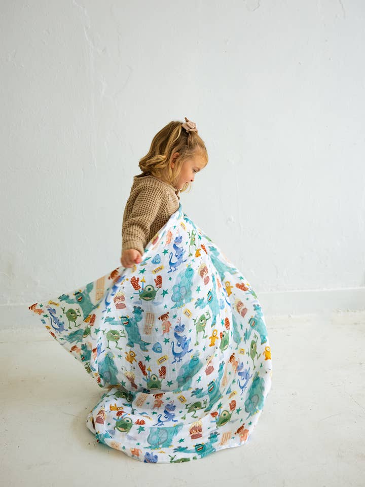 Ellie Sue - Wholesale Swaddle - Baby - Monsters Muslin Blanket