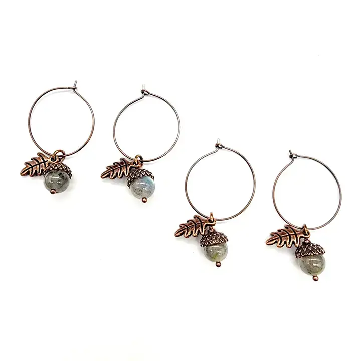 MergingMetals - Wholesale Dangle Earrings - Gemstone Acorn Earrings 8
