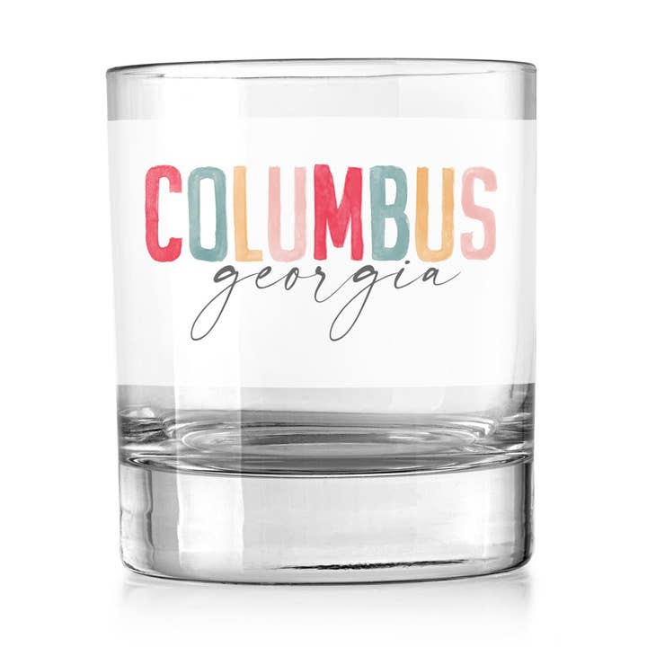 11oz Bourbon Glass-Watercolor City Columbus Georgia for wholesale by Love Local