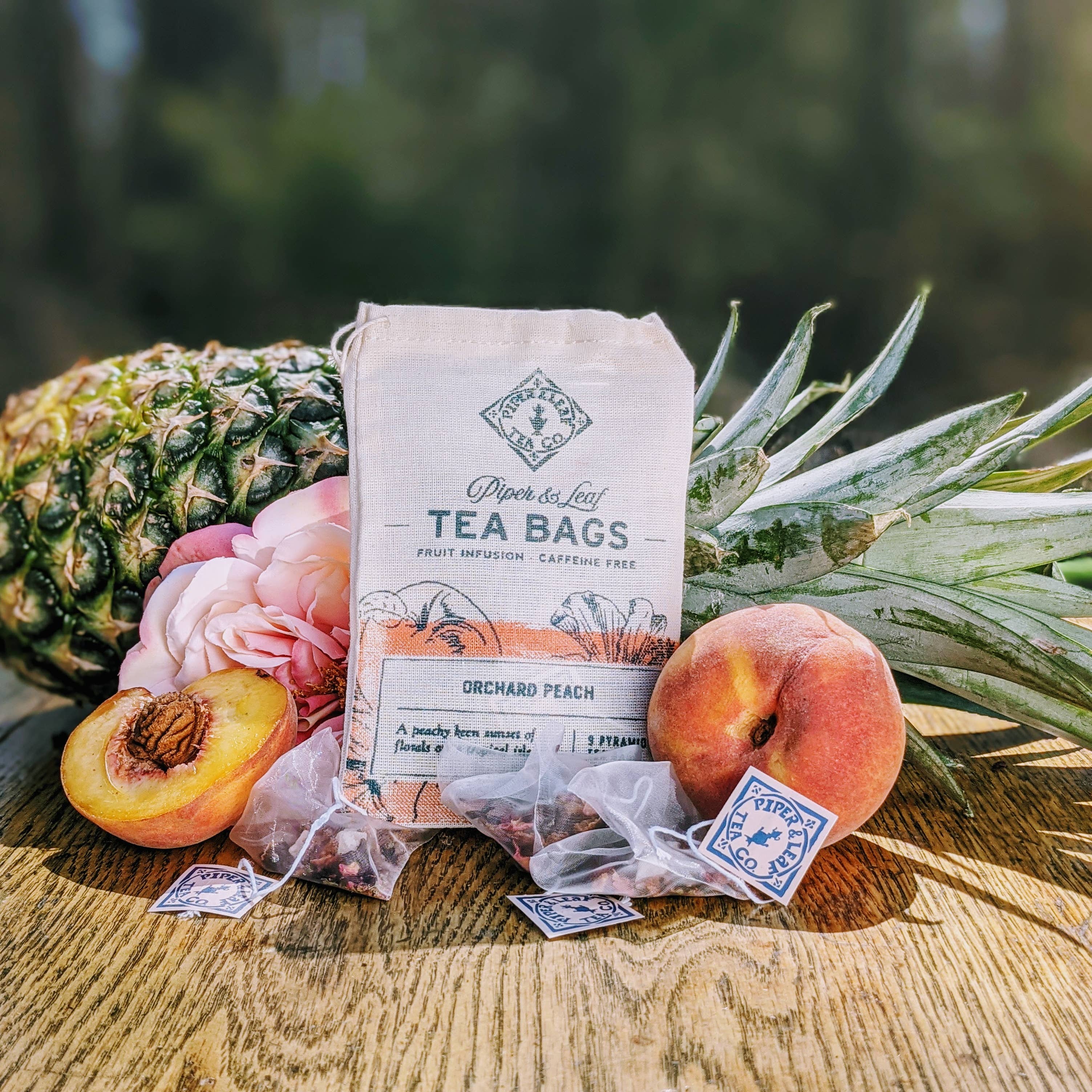 Piper & Leaf Artisan Tea Co - Wholesale Tea Bags - Orchard Peach - 9 Tea Bags