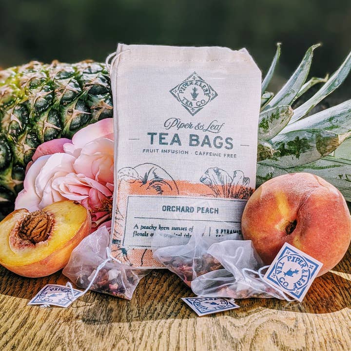 Piper & Leaf Artisan Tea Co - Wholesale Tea Bags - Orchard Peach - 9 Tea Bags0