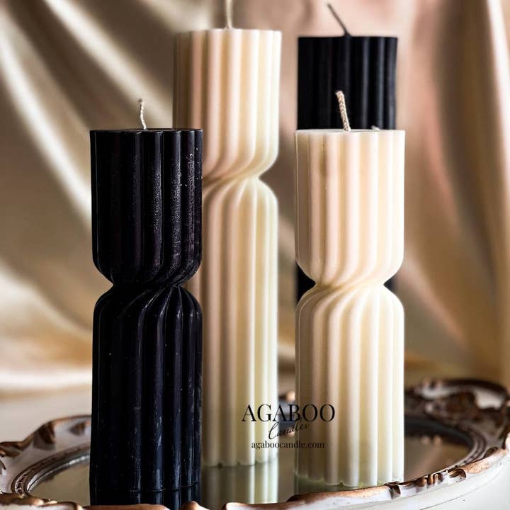 Agaboo Candle - Wholesale Pillar candle - Huge Twisted Ribbed Pillar Candle11