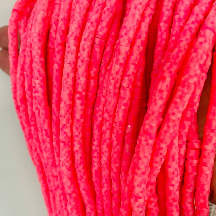 The Bead Bazaar - Wholesale Beads - Heishi Beads, Camo Pink Disc Beads, Spacer Beads, Polymer Clay Beads, Jewelry Making, Jewelry Supplies, Disc Beads, Camo Pink Heishi Bead3