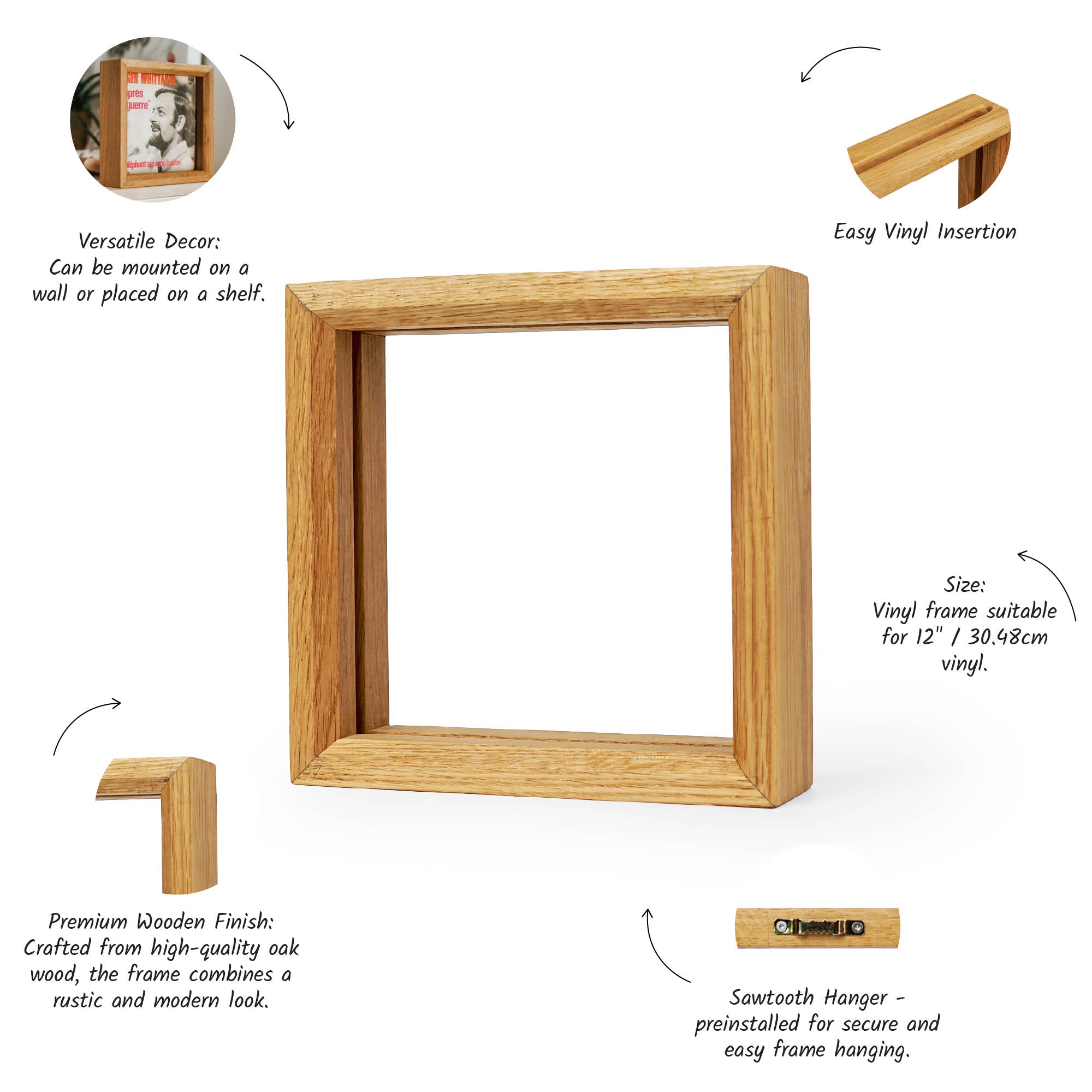 PromiDesign – Großhandel 3D-Wandkunst – Vinyl-Album-Wandrahmen, 12"-Plattenhüllendisplay, freistehend0