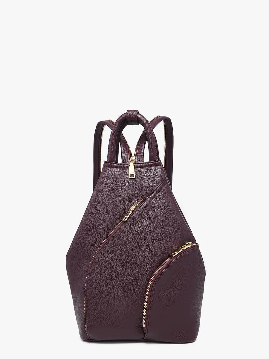 Jen & Co. - Vente Sac à dos – femme - BP2687 Sac à dos à fermeture éclair diagonale Maura5