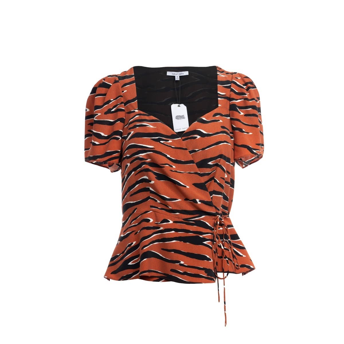 Naked Zebra Rack - Vente Chemisier – femme - Haut court imprimé à manches courtes0