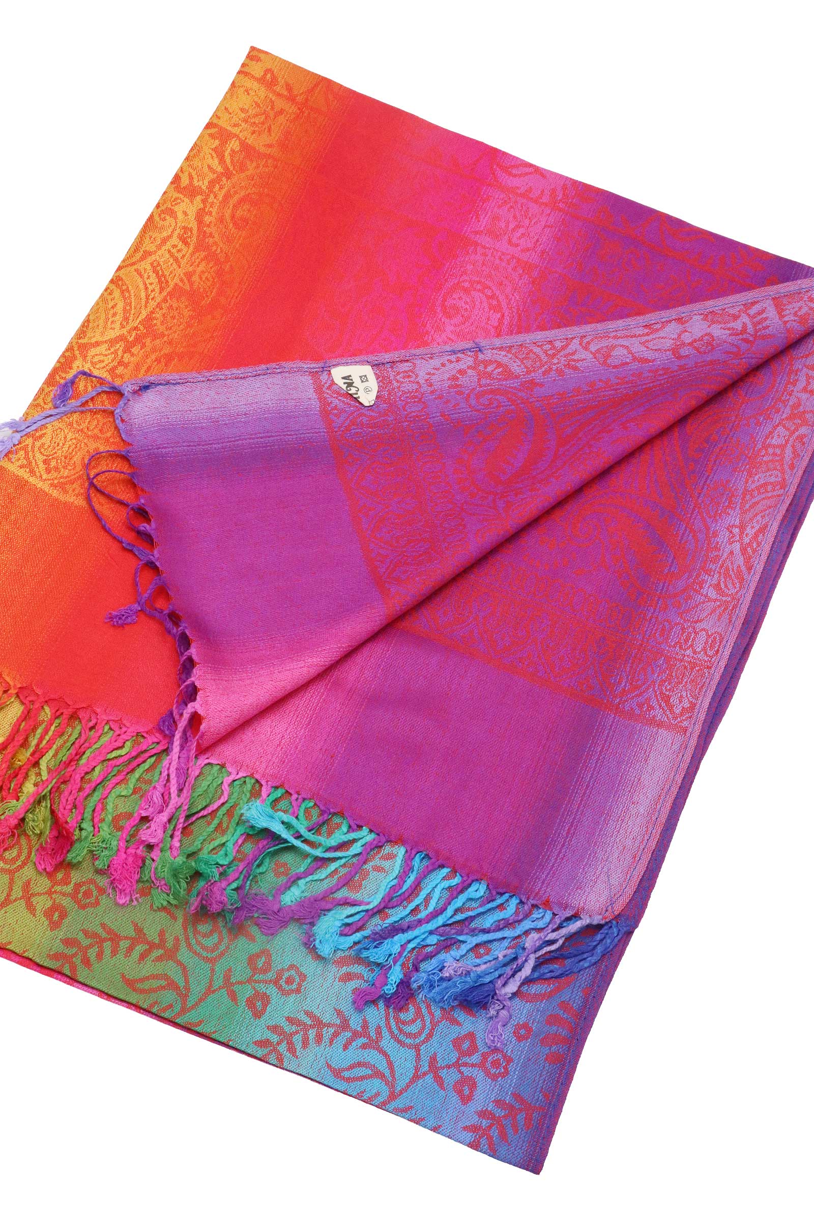 Assorted Rainbow Ombre Paisley Vineyard Pashmina Shawl for wholesale on Faire10