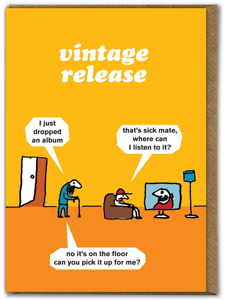 Funny Birthday Card Album Drop Greetings Card By Modern Toss for wholesale by Brainbox Candy