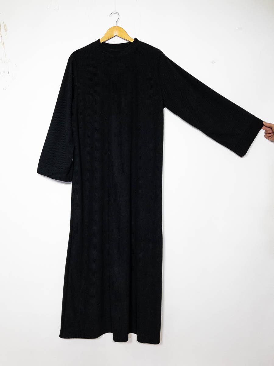IDEAL OUTFIT - Vente Robe – femme - Abaya longue ref:2393B-côtelé0
