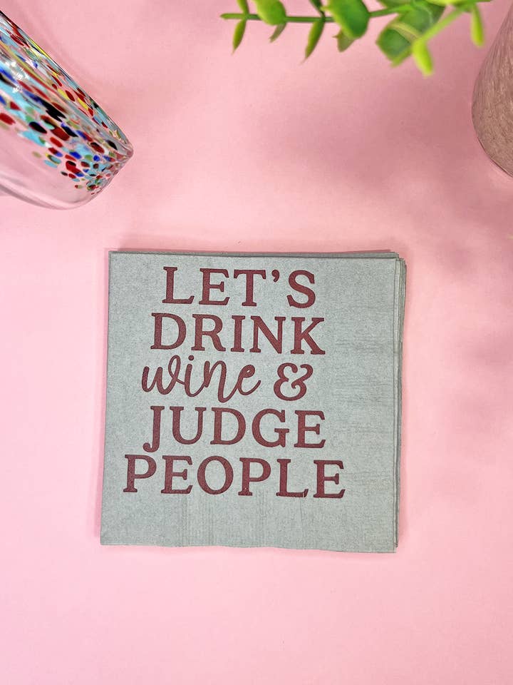 Paper Cocktail Napkins, funny beverage napkins, wine gifts for wholesale by Katherine Designs & Co.