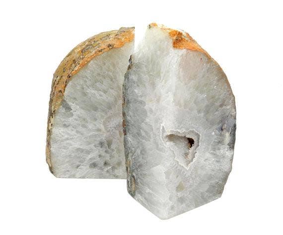 Rock Paradise - Wholesale Bookend - Crystal Natural Agate Geode Bookend Pair 9-12 lb Home Decor9