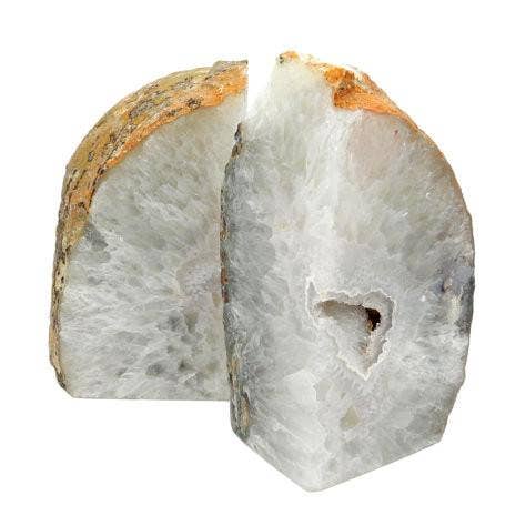 Rock Paradise - Wholesale Bookend - Crystal Natural Agate Geode Bookend Pair 9-12 lb Home Decor9