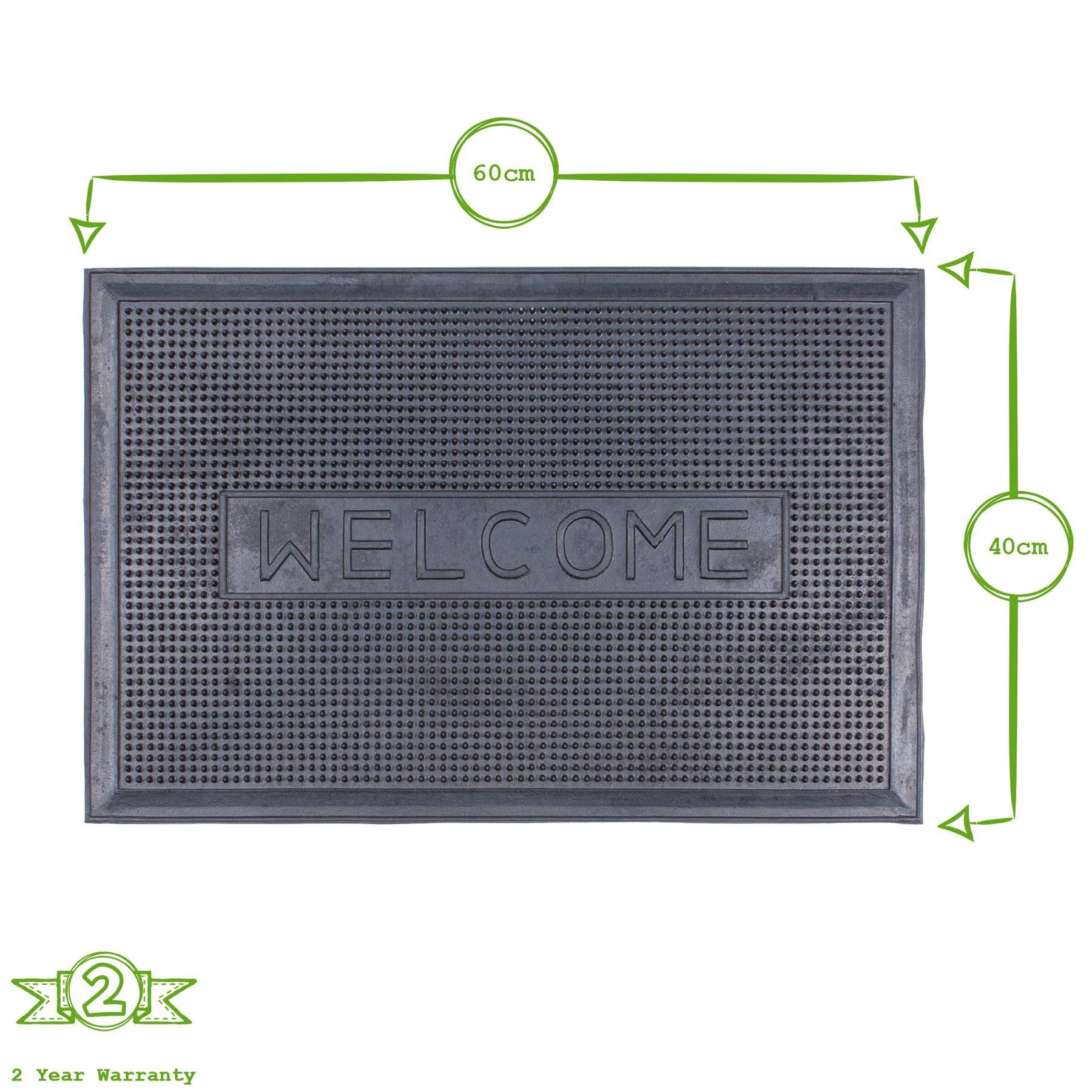 Rinkit Ltd – wholesale Door mat – 60cm x 40cm Welcome Heavy Duty Rubber Door Mat - By Nicola S5