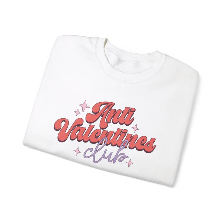 Anti Valentines Club Sweatshirt for wholesale by Sydney Smith Design Co.