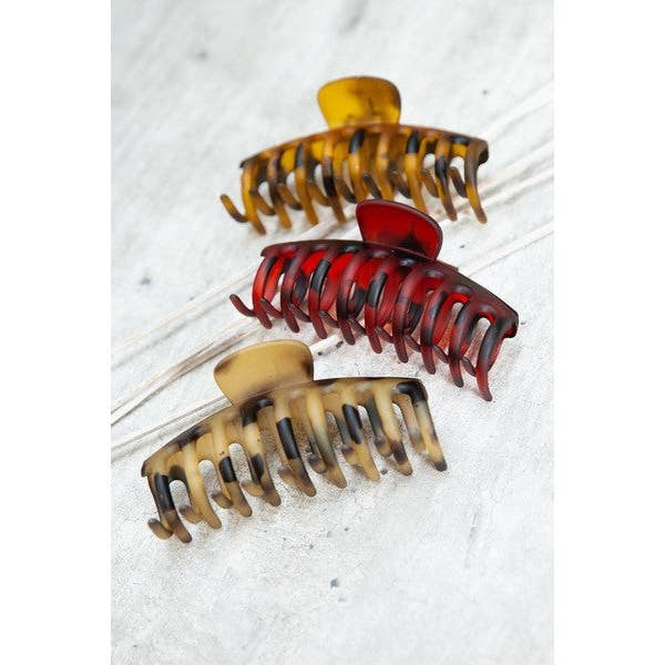 JOSSLYN by wall to wall - Wholesale Hair Clip - Women's - MATTE TORTOISE HAIR CLAW CLIPS | 40H500