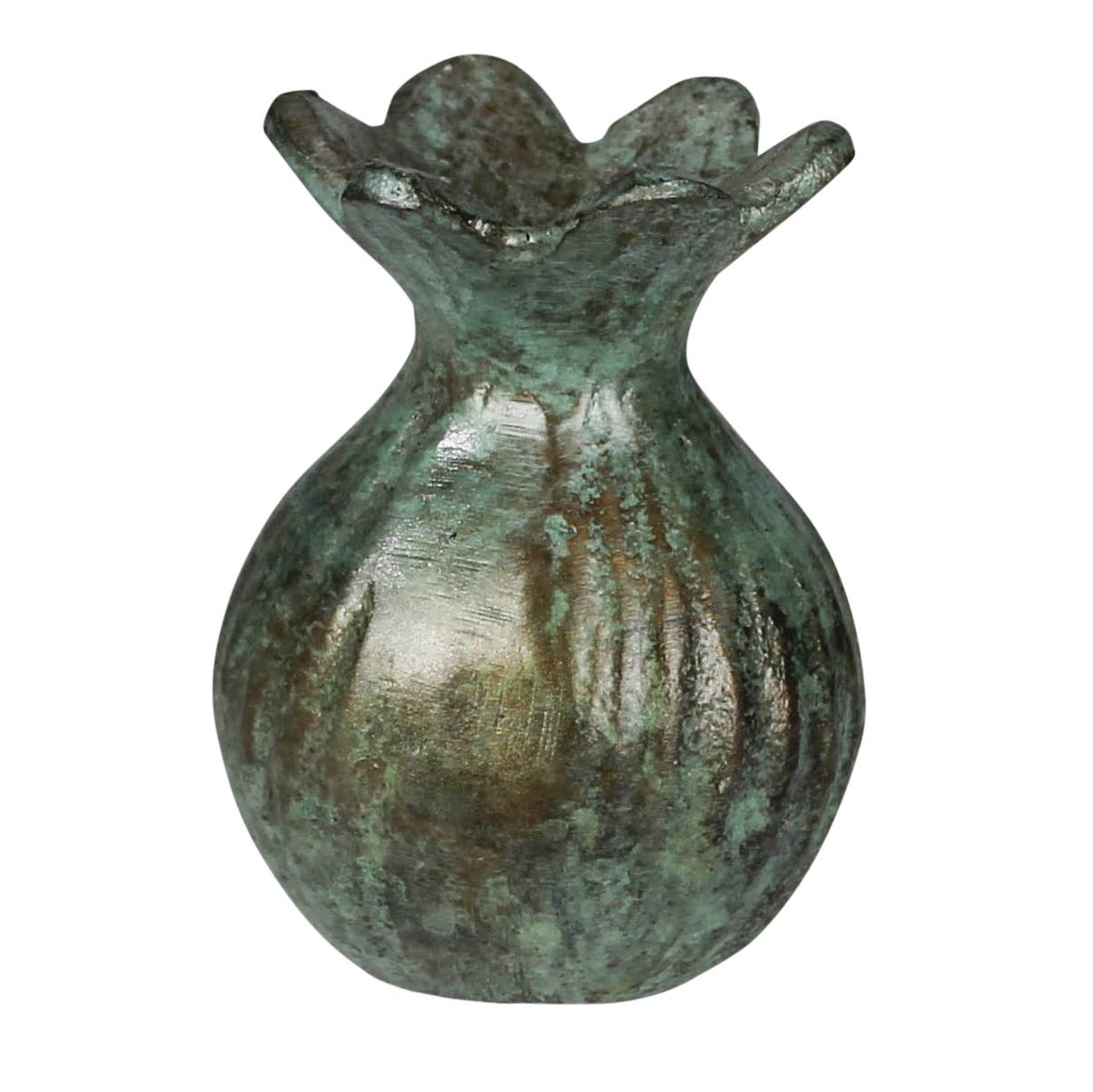 HomArt – Großhandel Vasen – Poppy Pod Vase, patiniertes Metall1