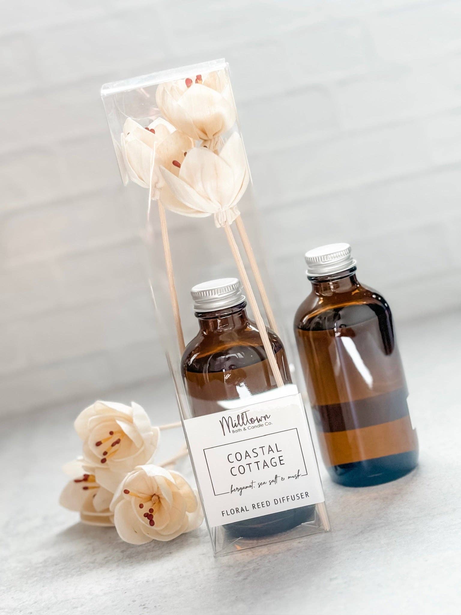 MillTown Bath & Candle Company - Wholesale Reed Diffuser - Coastal Cottage Floral Reed Diffuser | Long-Lasting Scent | Clean & Flameless Fragrance1