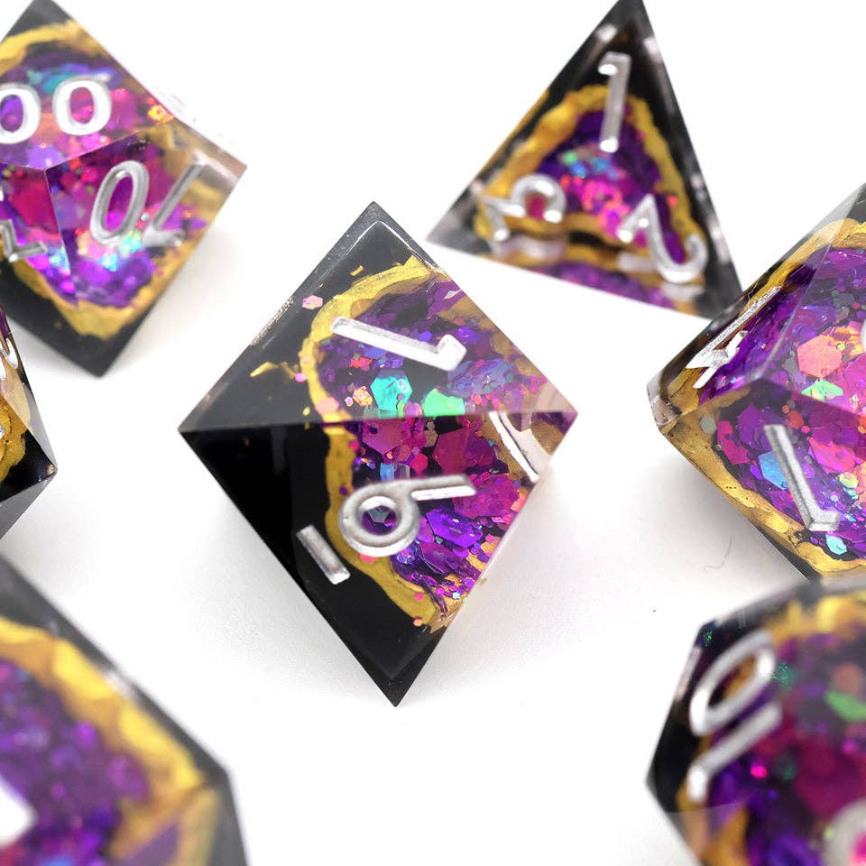 Tabletop Dominion Limited - Wholesale Dice - Regal Relic | Geode Sharp Edge Dice | 7-Polyhedral Set9