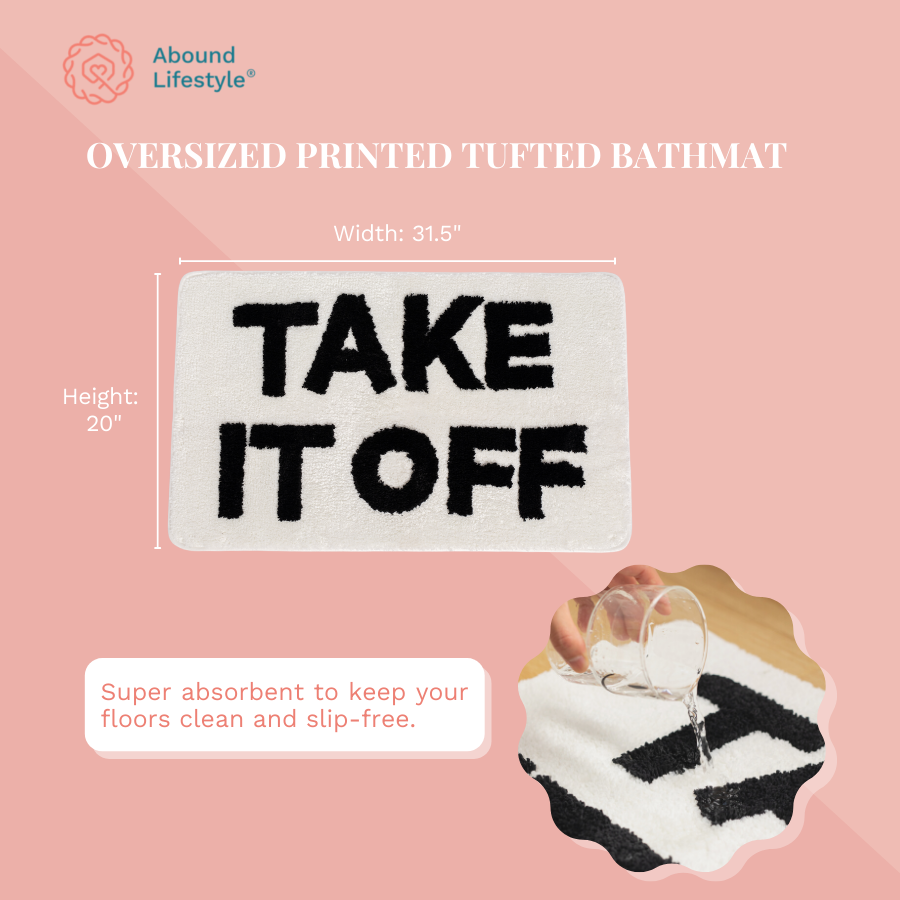 Abound Lifestyle – wholesale Badrumsmatta – Abound Lifestyle badrumsmatta i chenille, halkfri, 51 x 81 cm, 'Get Naked/Take It Off'8