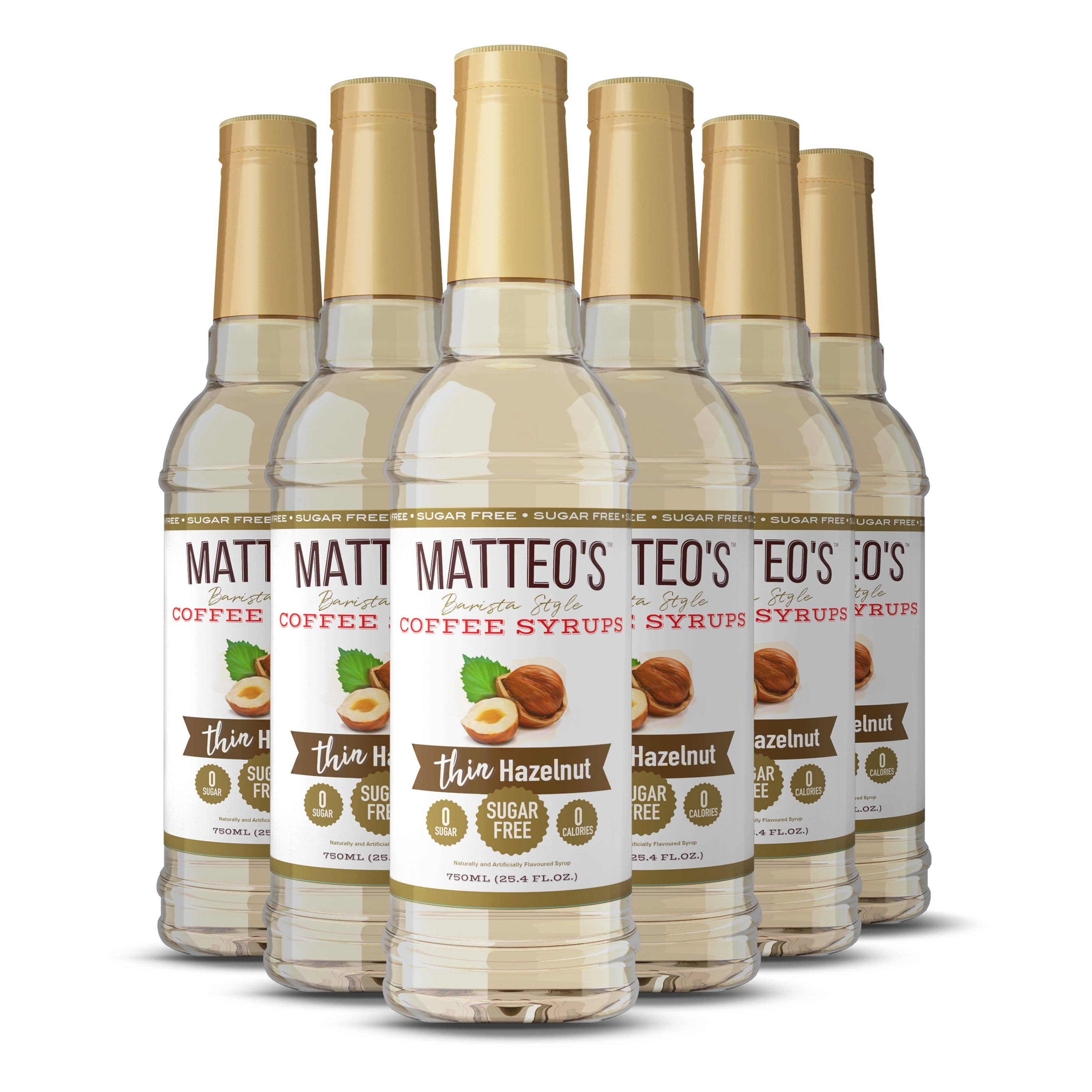 Matteo's - Wholesale Iced Coffee/Cold Brew - Matteo's Sugar Free Coffee Syrup, Hazelnut, 0 Calories, 0 Sugar, Keto Friendly7