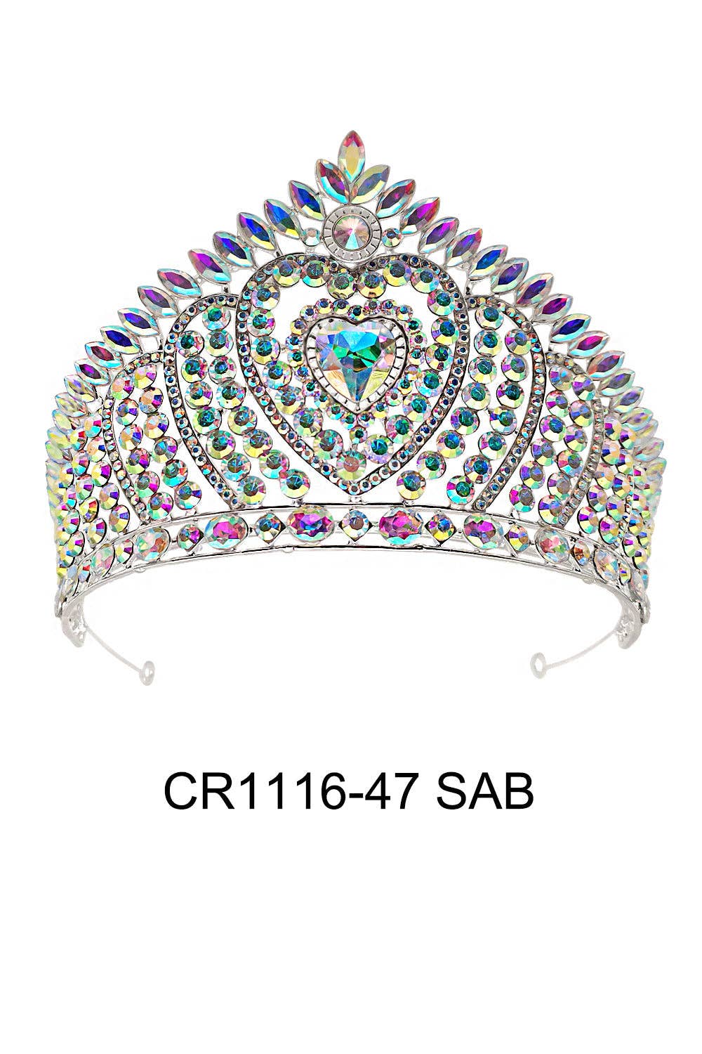 TAPA fashion - Wholesale Tiara - Women's - Crystal Tiara Crown CR1116-47 (2PC)0