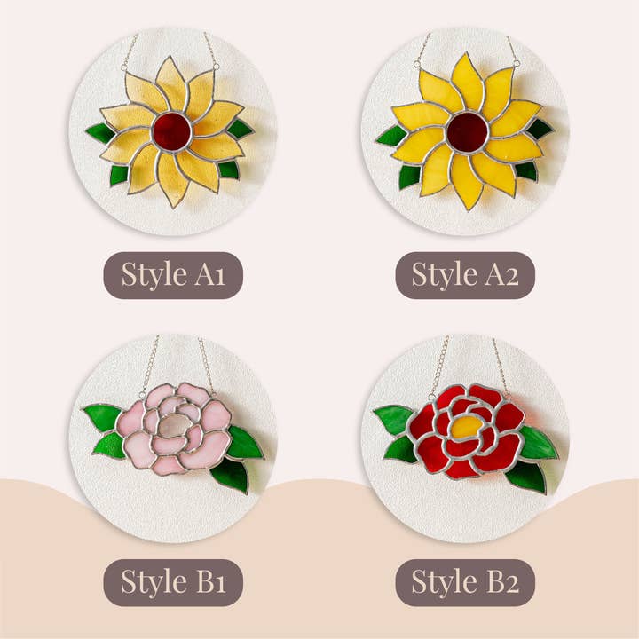 MondoBellissimo - Wholesale Zonnevanger - Gebrandschilderd glas in lood Sunflower Suncatcher F531