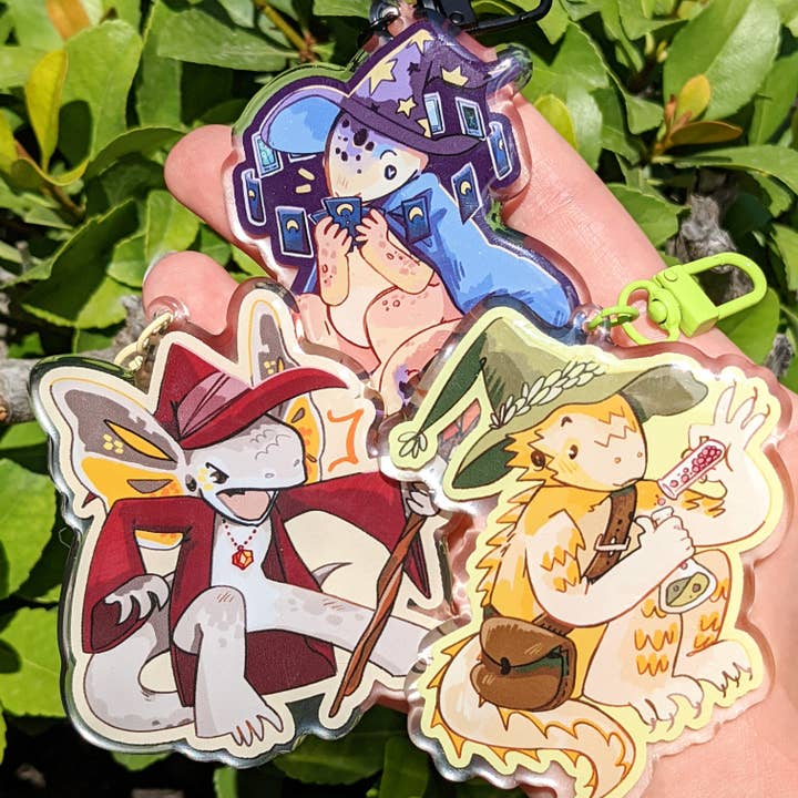 Eidechsen-Zauberer-Schlüsselanhänger für den Großhandel von Milky Tomato