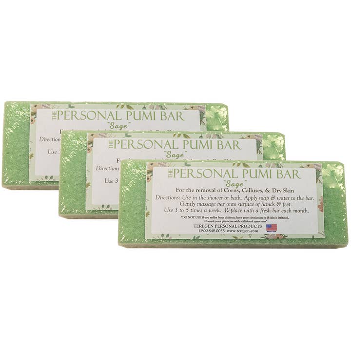 The Personal Pumi Bar "Sage" 3-Pack for wholesale by Teregen Personal Products