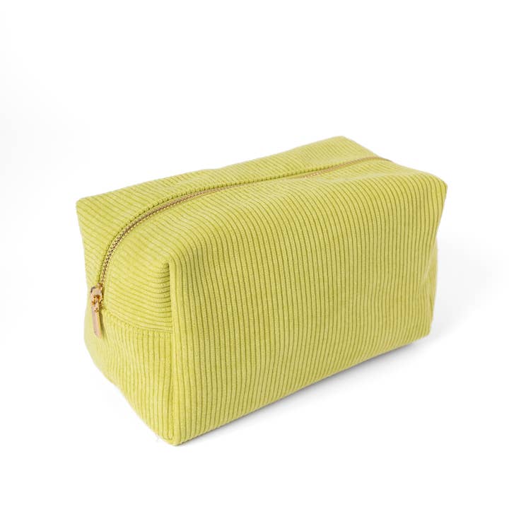 Bolsa de Cosméticos de Veludo Cotelê Chartreuse por atacado de Elyse Breanne Design