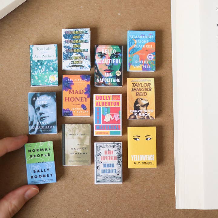 Juego de 12 mini libros de ficción hechos a mano - Lector de fiesta de libros para venta al por mayor de The Sticker Shop