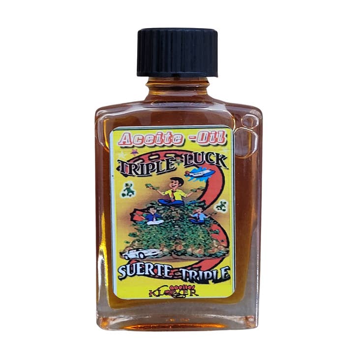 Triple Luck Spell Oil - 1 fl oz. Bottle for wholesale by Botanica Luz Del Dia Inc