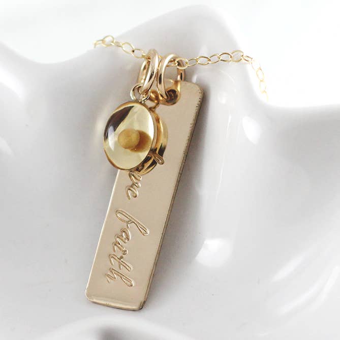 Colar Semente de Mostarda Tenha Fé - Prata ou Ouro por atacado de Woobie Beans Jewelry, Gifts & Apparel