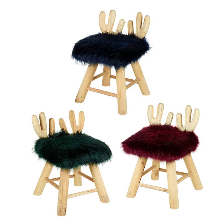 FLUFFY WOODEN DEER CHAIR MIX for wholesale by Heaven Sends