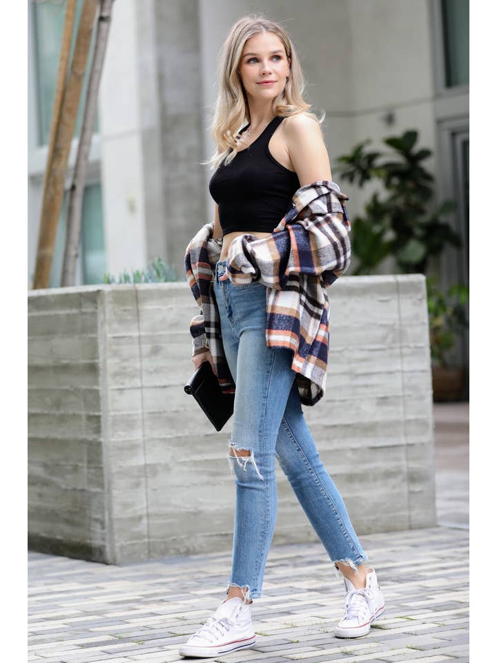 42POPS - Wholesale Knit Top - Women's - ,,.42POPS Fitted Racerback Cotton Spandex Jersey Crop1