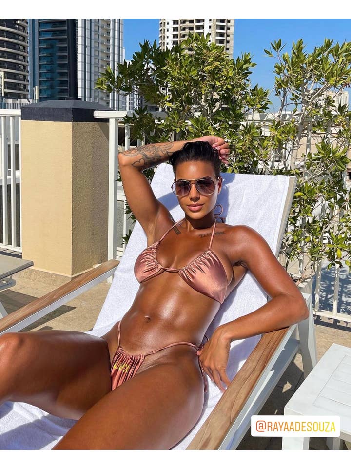 Livix - Vente Bas de maillot de bain – femme - Satin Love - Culotte de bikini cuivrée