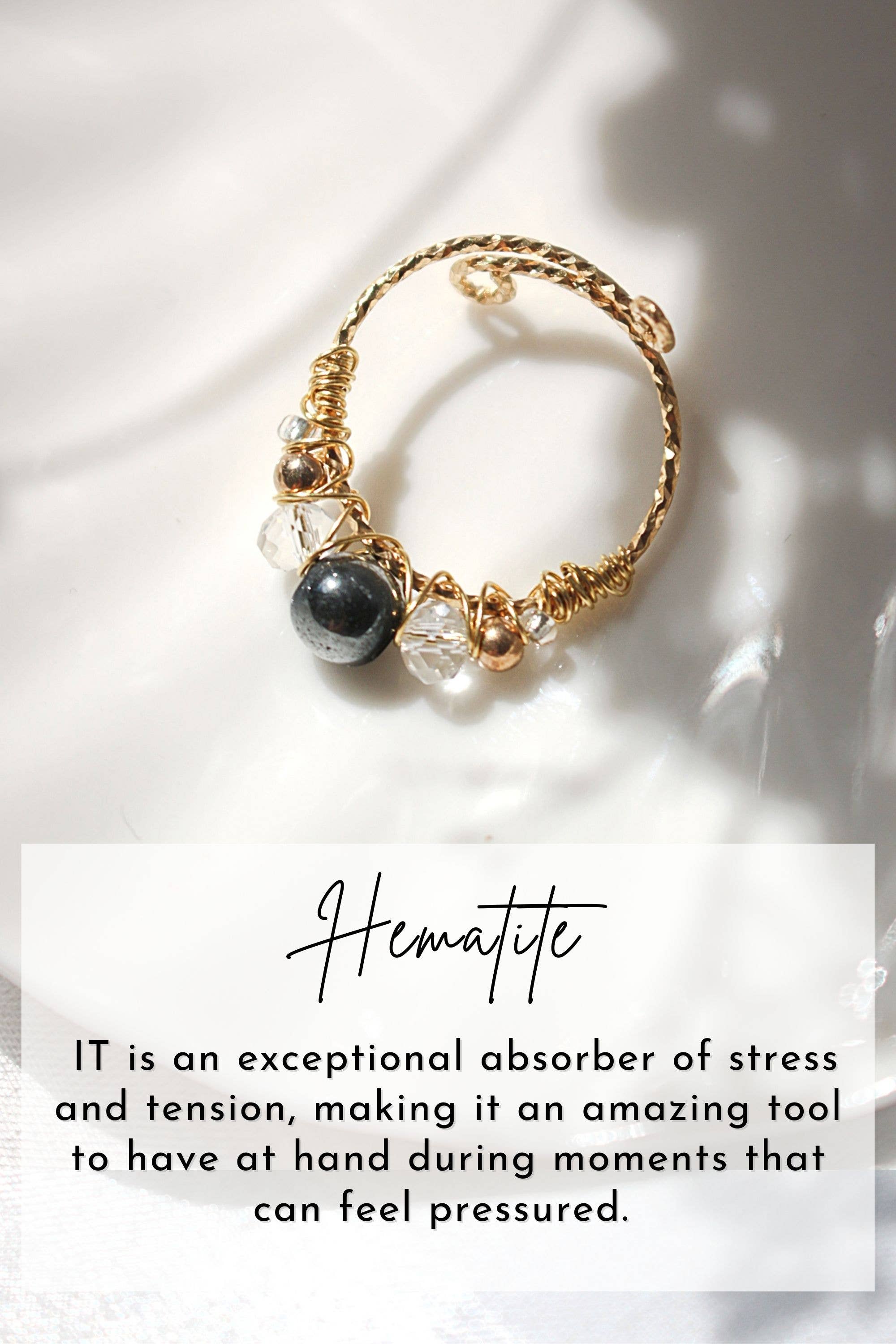 Divine Dulcet – wholesale Single stone/solitaire ring – "Marquise" | 18K Natural Crystals Hand Wired Adjustable Ring13